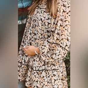 Free People Floral Swinging Mini Dress size Medium